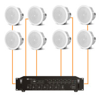 Акустическая система для помещения 8 потолочных динамика JBL Control 24CT Micro белый | 6 зонн