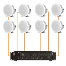 Акустика для офиса 8 потолочных динамика JBL Control 24CT Micro белый | 6 зонн