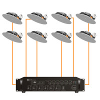 Акустическая система для помещения 8 потолочных динамика Audac CIRA724 белый | 6 зонн