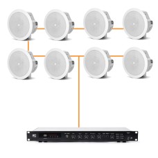 Акустика для магазина 8 потолочных динамика JBL Control 24CT Micro белый