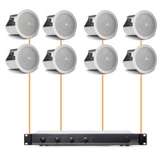 Акустика для магазина 8 потолочных динамика JBL Control 26 белый