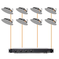 Акустика для магазина 8 потолочных динамика JBL Stage 280C-Audac белый