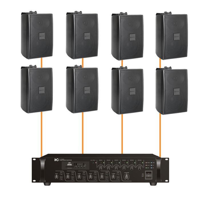 Акустика для офиса 8 настенных колонки BOSCH LB2-UC15 черный | 6 зонн