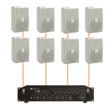 Акустика для магазина 8 настенных колонки BOSCH LB2-UC15 белый | 6 зонн