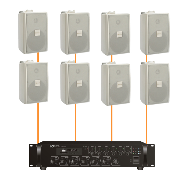 Акустика для офиса 8 настенных колонки BOSCH LB2-UC15 белый | 6 зонн