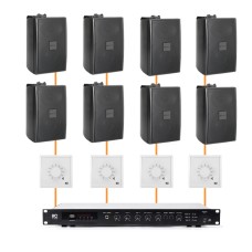 Акустика для магазина 8 настенных колонки BOSCH LB2-UC15 черный | регулятор