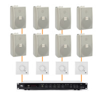 Акустическая система для помещения 8 настенных колонки BOSCH LB2-UC15 белый | регулятор