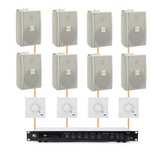 Акустика для магазина 8 настенных колонки BOSCH LB2-UC15 белый | регулятор