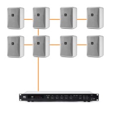 Акустика для магазина 8 настенных колонок JBL Control 23-1 | белый