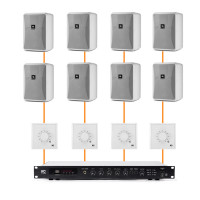 Акустична система для приміщення 8 настінних колонки JBL Control 23-1 білий | регулятор