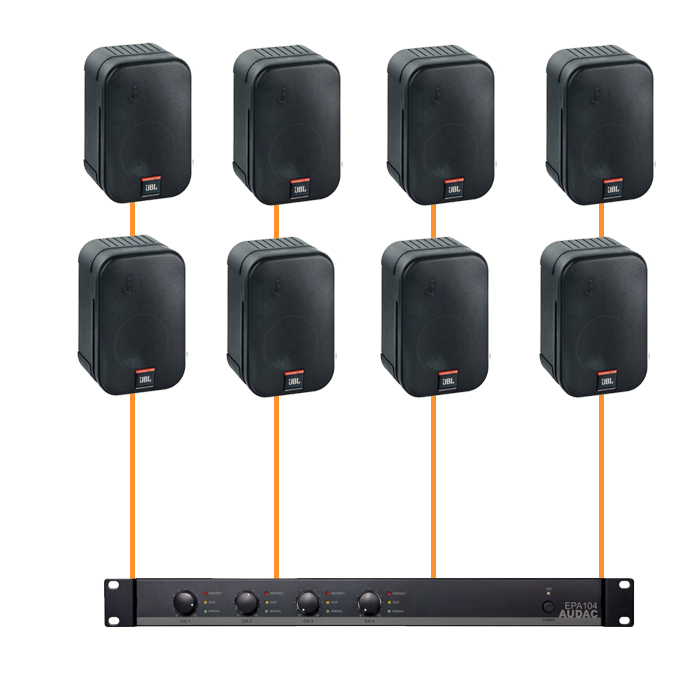 Акустика для магазина 8 настенных колонок JBL Control 1 Pro-Audac | черный