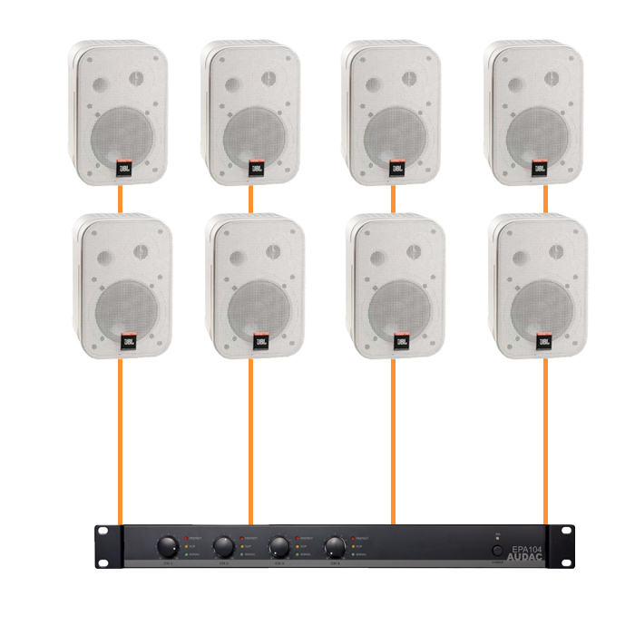 Акустика для магазина 8 настенных колонок JBL Control 1 Pro-Audac | белый