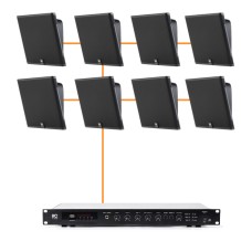 Акустика для магазина 8 настенных колонок JBL SLP12 | черный