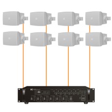 Акустика для магазина 8 настенных колонки Audac WX502 белый | 6 зонн