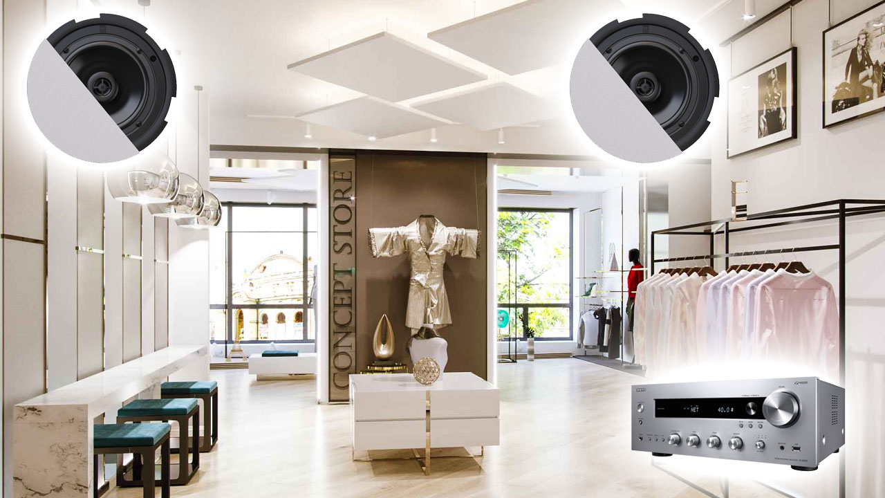 Потолочные динамики для фоновой музыки магазина