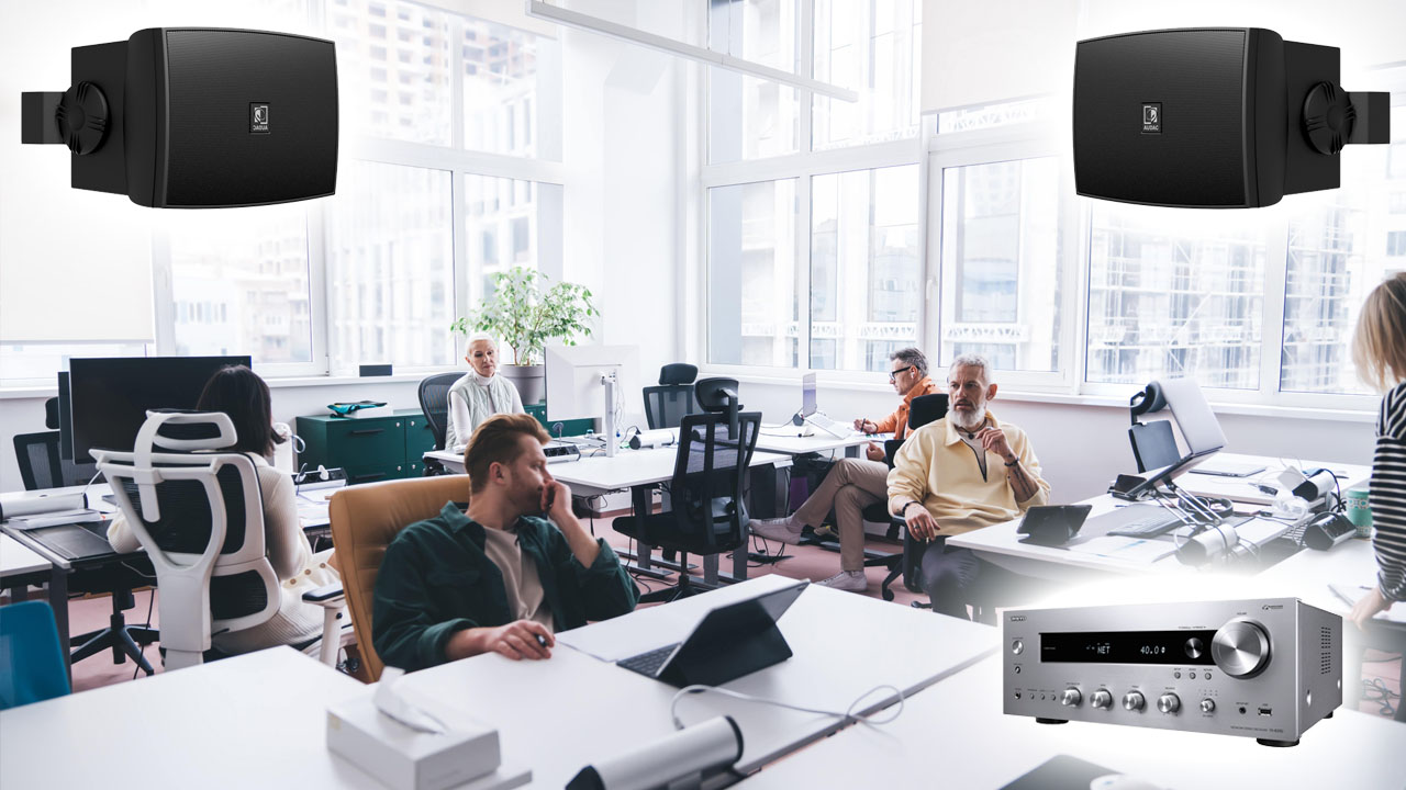 Настенные динамики для офиса — купить акустику для фоновой музыки